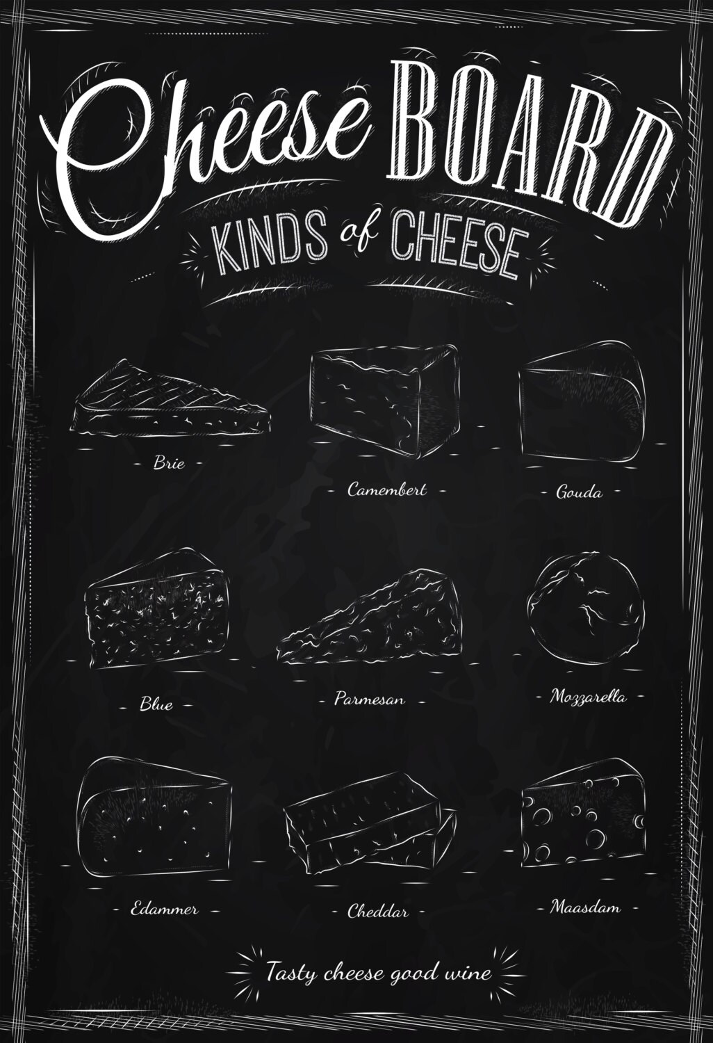 Chalkboard KitchenFoodCheese by TimelessMemoryPrints on Etsy