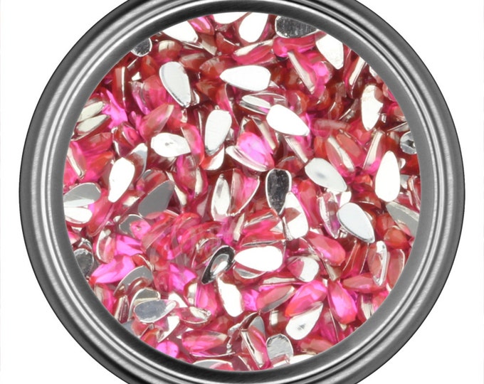 Dark Pink Tear Drop Rhinestone Gems Flat Back Face Art Nail Art Scrapbook Phone Decoration 3mm