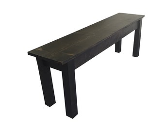 Rustic Farmhouse Bench / Tavern Bench / Black Bench