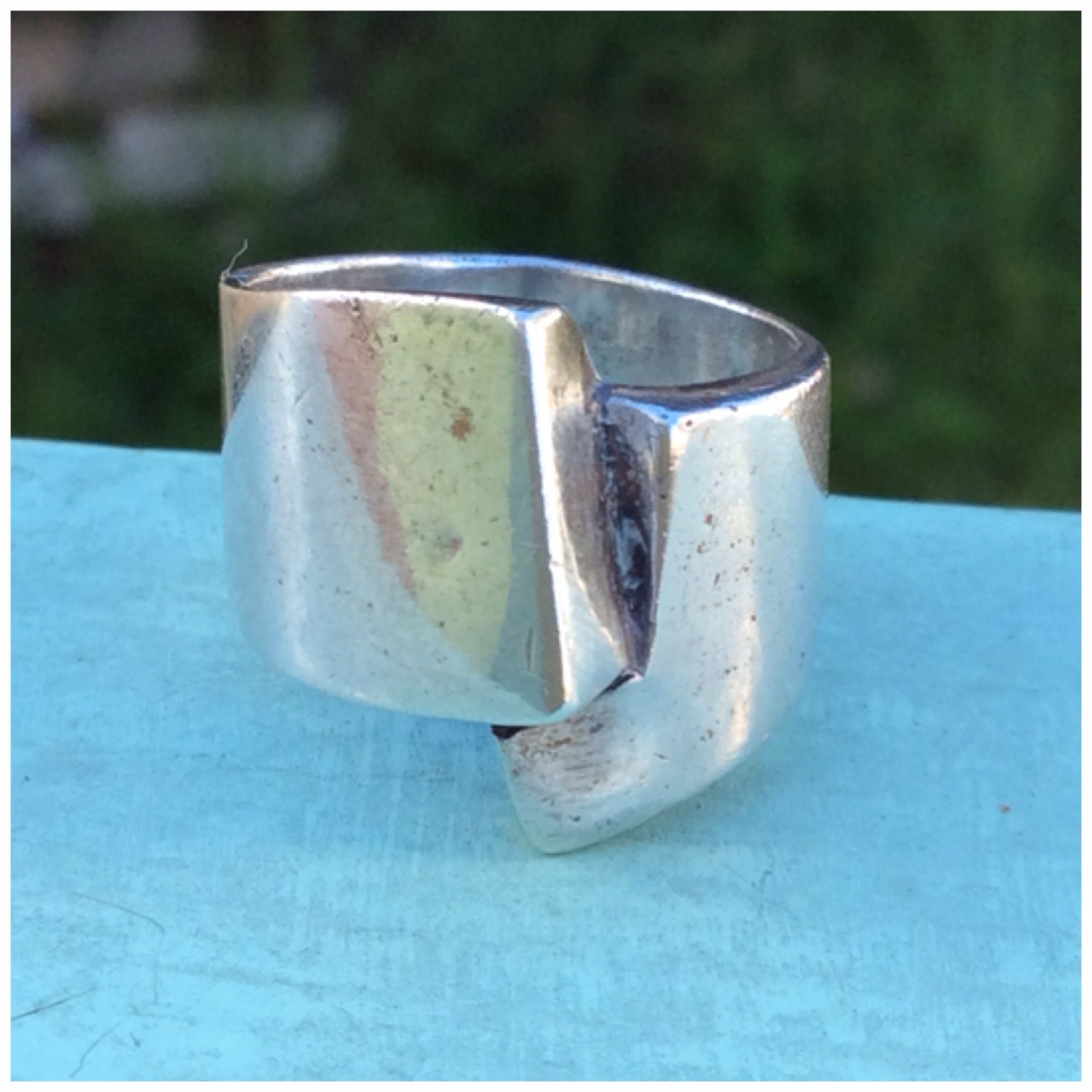 Vintage Sterling silver square modernist ring 5.75 – Haute Juice