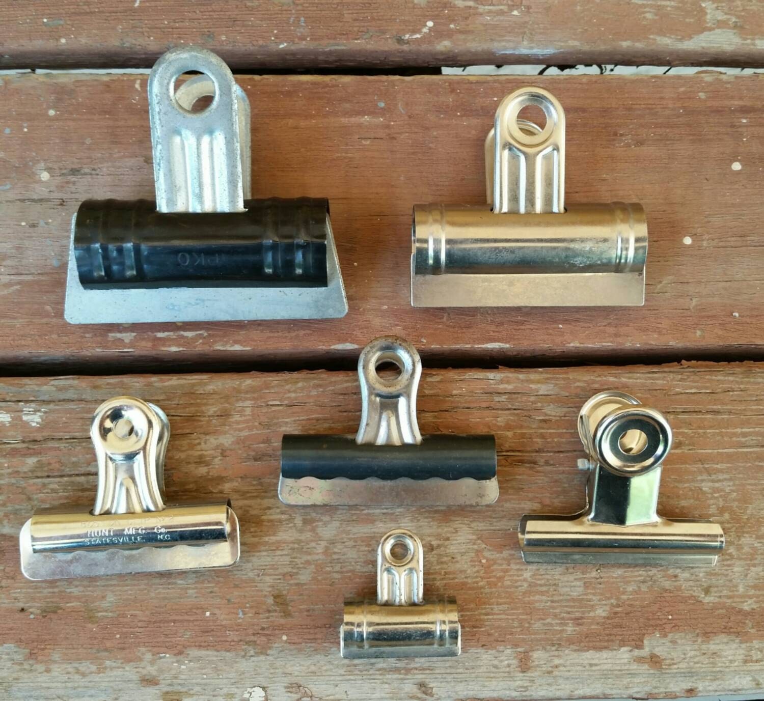Vintage Binder Clips Industrial Metal Clips Hunt No. 2 by PIVOT180