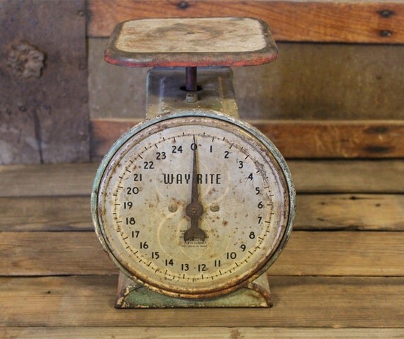 Vintage Kitchen Scale Way Rite Made in USA Rustic by
