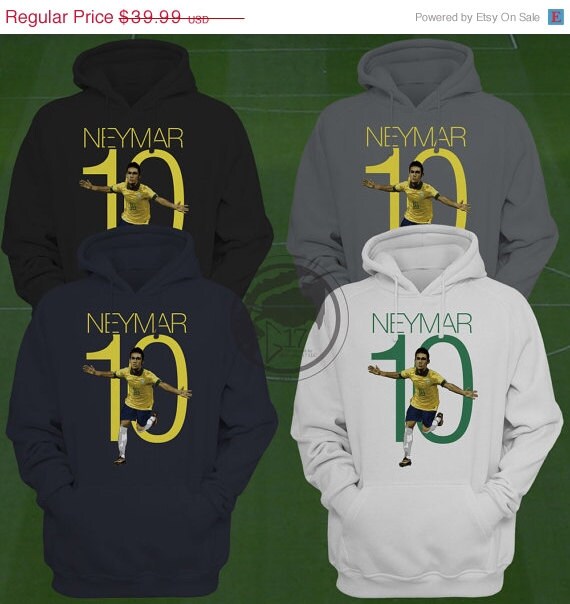 ON SALE Neymar 10 Brazil Hoodie Brasil Soccer by Graphics17