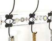 white hook, jewelry organizer, bathroom fixture, bedroom hook, cottage hook, embellished shabby hook