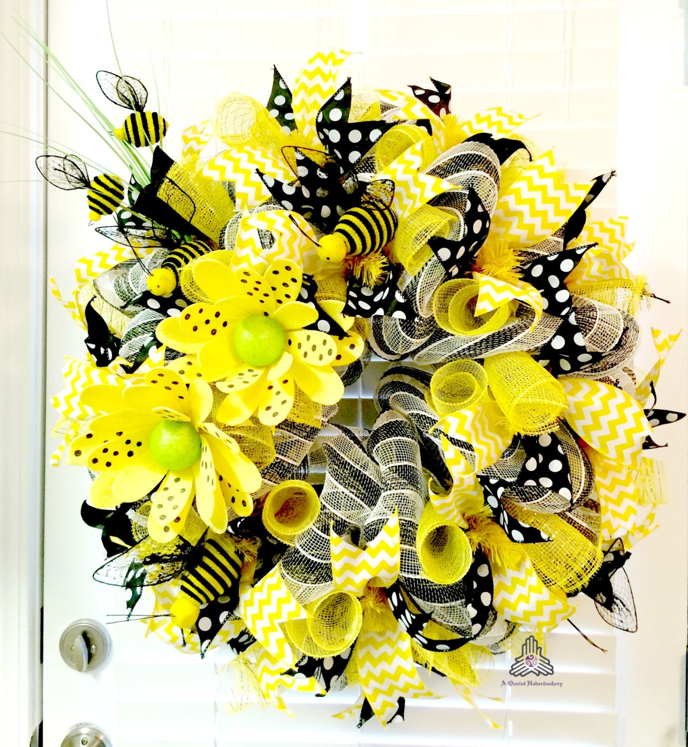 SALE Honey Bee Deco Mesh Wreath