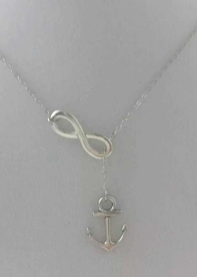 Anchor and Infinity Lariat Necklace Y Necklace by 2IandB on Etsy