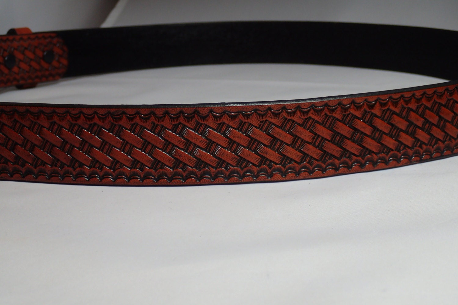 Handmade Embossed Full Grain Leather Belt 1 1/2 by seryphstudios