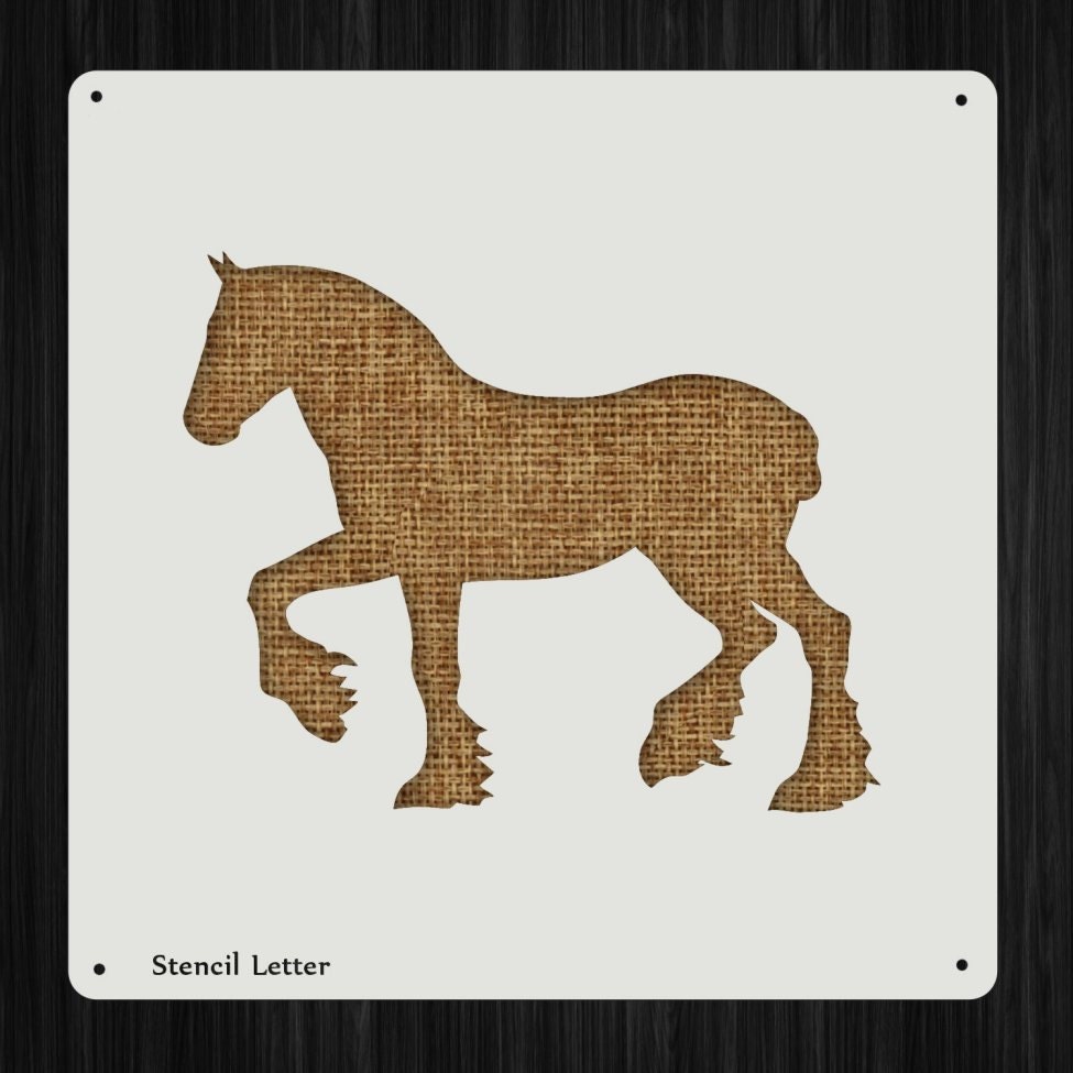 Clydesdale Draft Horse Style 1234 DIY Plastic Stencil Acrylic