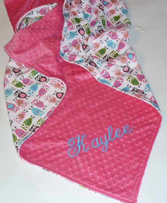 Personalized Double Sided Minky Baby Blanket Baby Girl