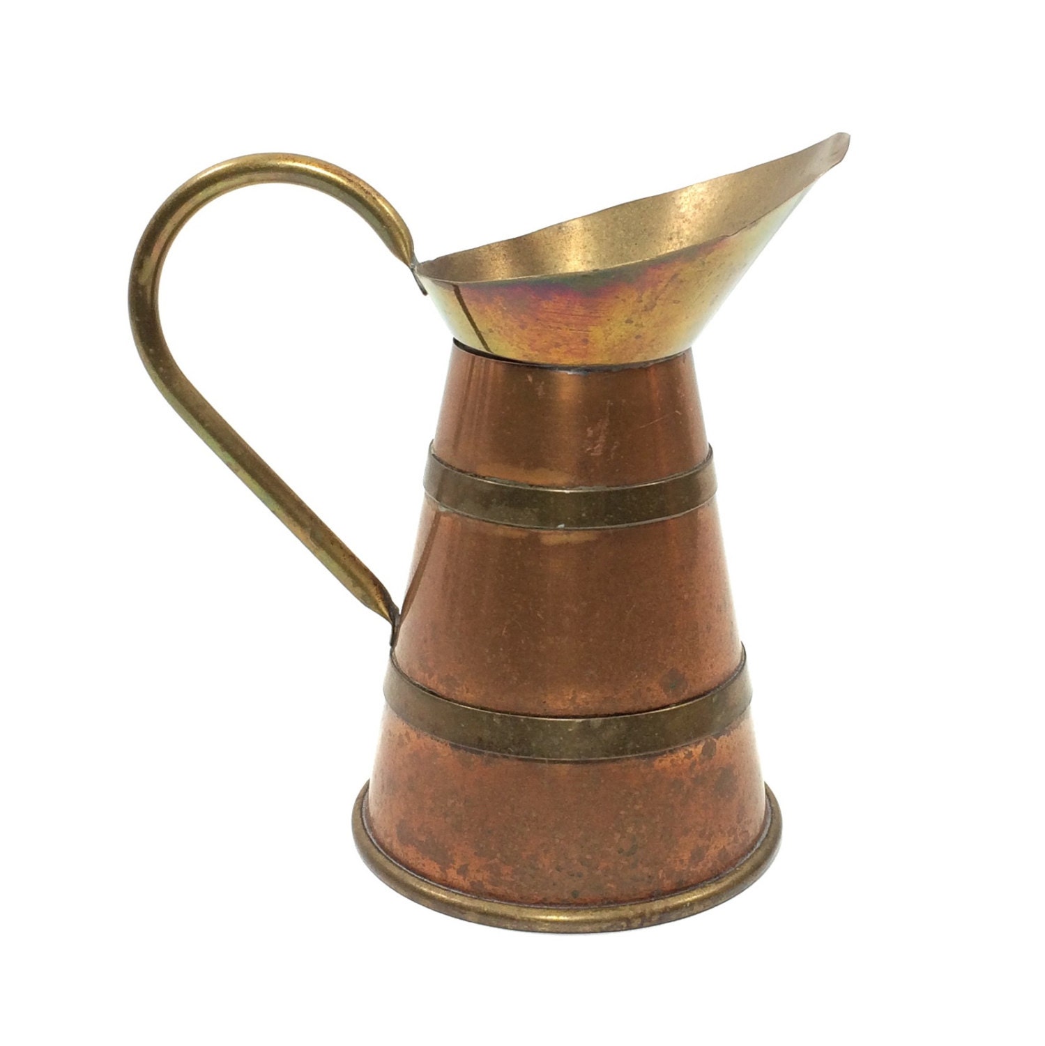 Small Vintage Copper Water Jug Pitcher with by PrimaTreasures
