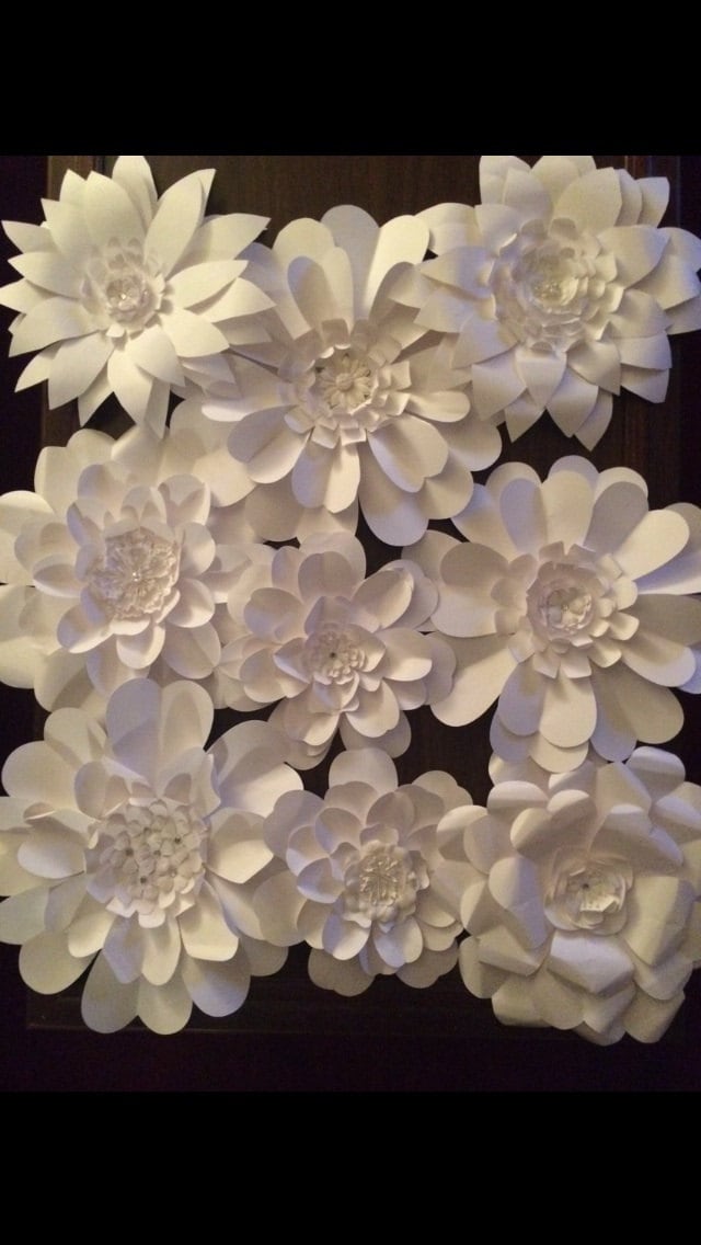 Paper Flower Wall Artistic Arrangement 9 piece