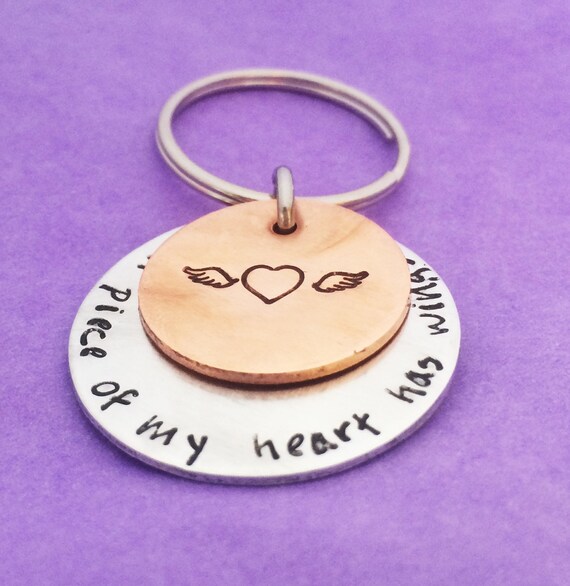 Memory Keyring Memory Keychain A Piece of My by PurpleBJewellery