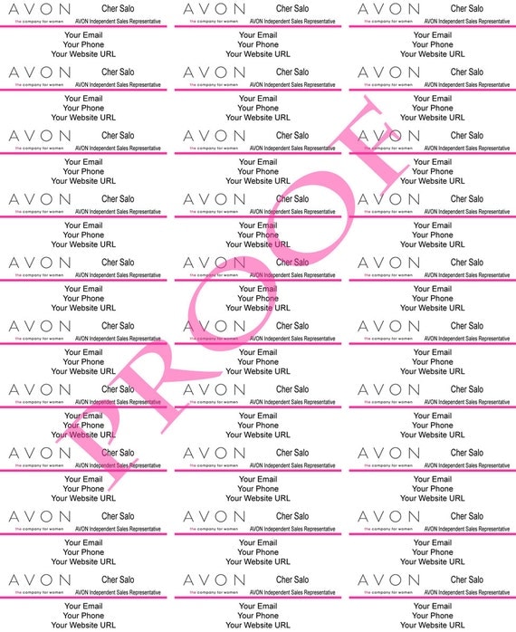 Personalized AVON Brochure Labels by LabelsForYou on Etsy