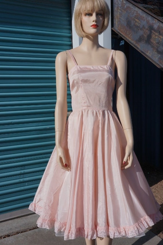 RARE 50's full Circle Slip/ 50s Party Dress/ 50s