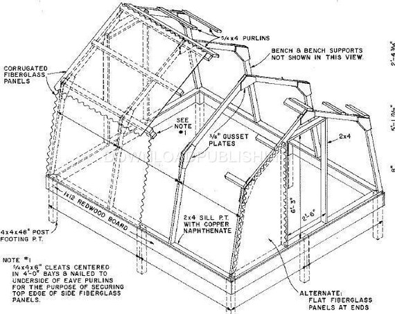 Greenhouse blueprints pdf, build a log footbridge, 6x8 