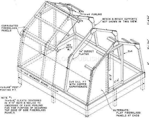 greenhouse blueprints pdf, build a log footbridge, 6x8