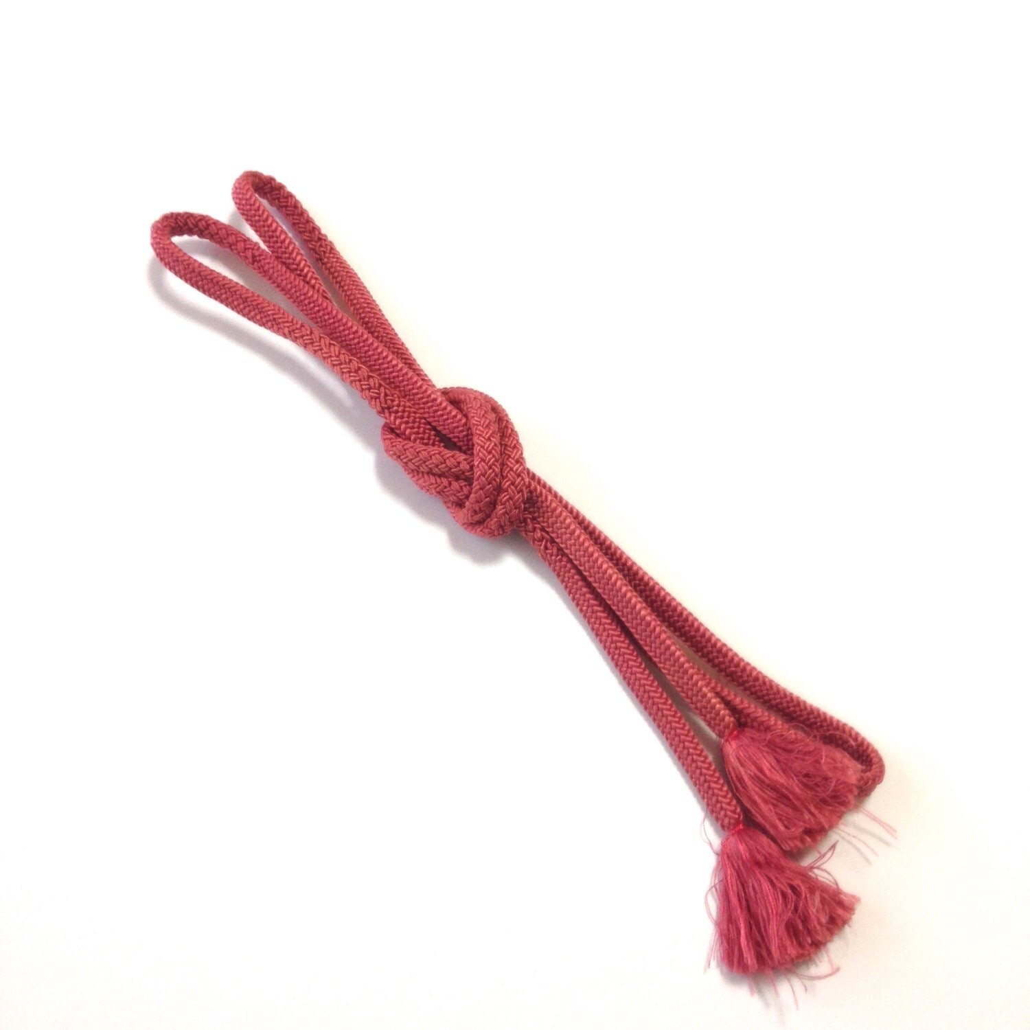 Vintage Obijime, Silk Japanese Cord Kumihimo, pink Woven Tie Belt