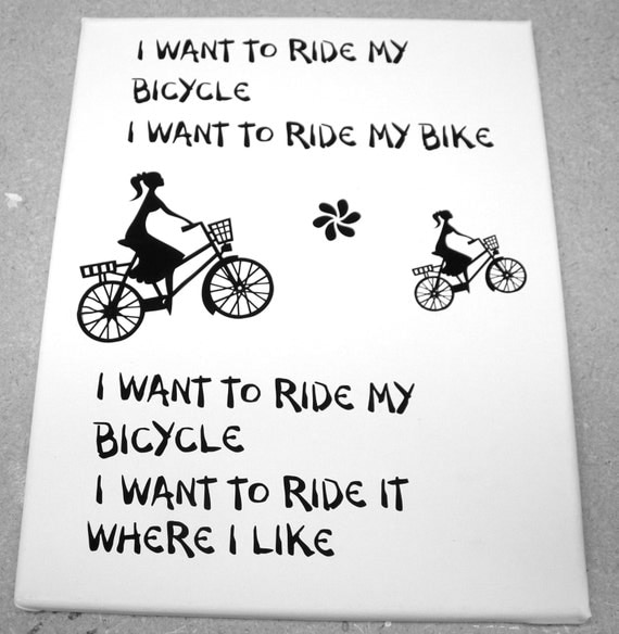 Want to Ride my Bicycle lyrics song by Queen girl woman friend bff ...