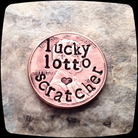 Items similar to Lucky Lotto Scratcher, Lucky Lotto Coin Gift, Lucky