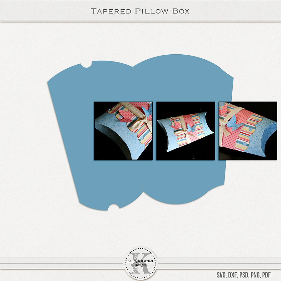 Download Tapered Pillow Box SVG PSD PDF