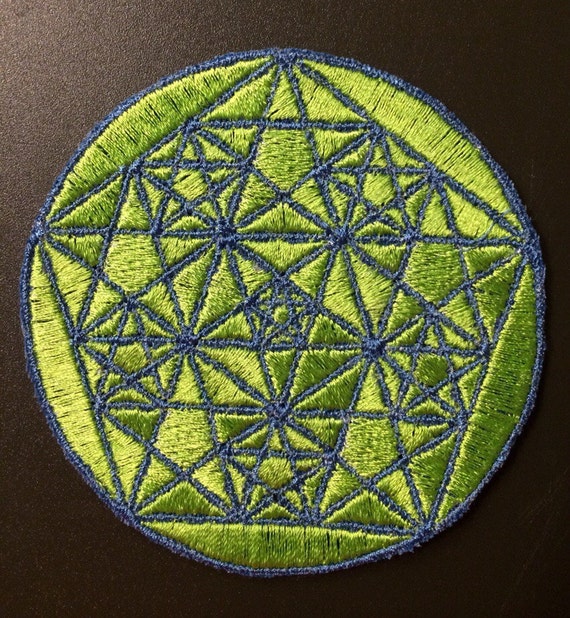 Handmade Sacred Geometry Patch Abundance Colors Lime