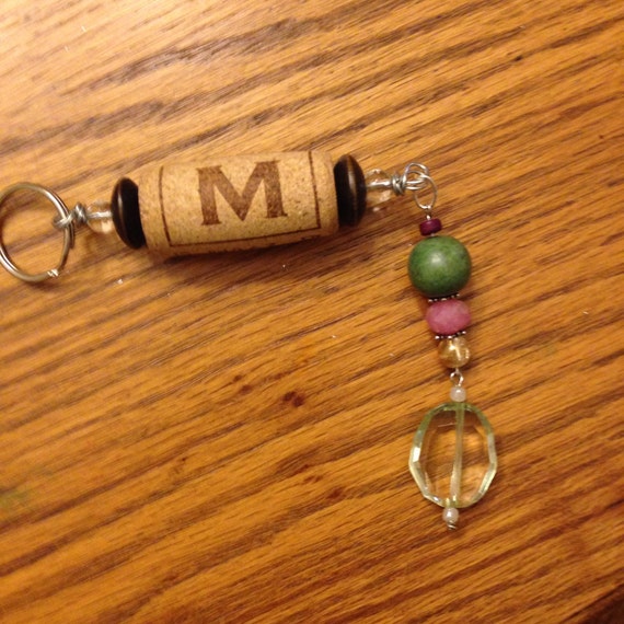wine cork keychain by TrueVineGifts on Etsy