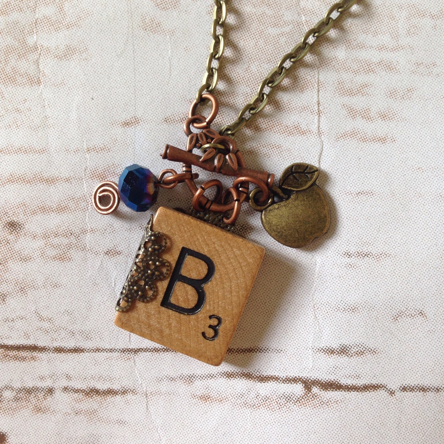 Scrabble Tile B Necklace