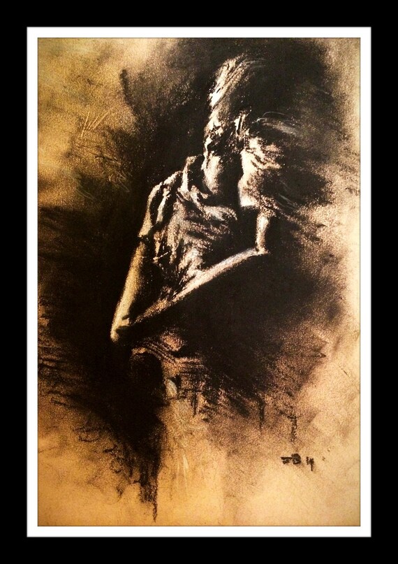 Items similar to art print of original charcoal drawing on Etsy