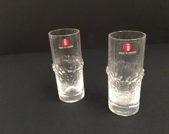 Pair of Ilttala Niva Cordial/Shot Glasses by Tapio Wirrkala