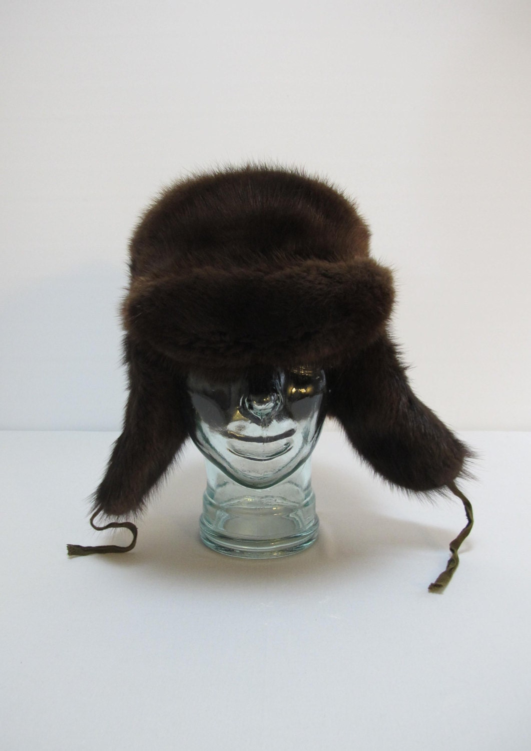 Vintage Traditional Russian Winter Hat Ushanka Fur Hat Mink Fur Unisex ...