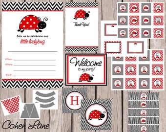 Items similar to PRINTABLE Ladybug Labels for Stickers, Tags or Toppers ...