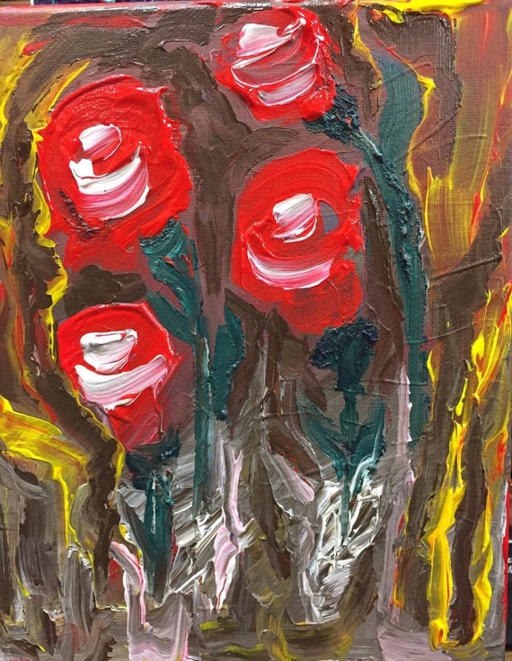 Painting Flower Souzan Zargari Abstract Expressionist