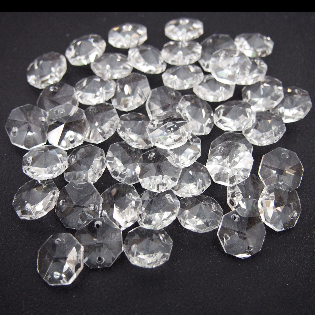 Octagon Crystals Beads on Sew 1/2-inch 100-Piece