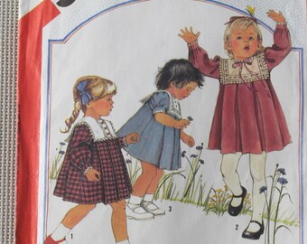 1983 Girls Baby Infant Dress size one half Vintage Dress pattern Simplicity pattern,Cinderella designer girls wear Summer knee length dress