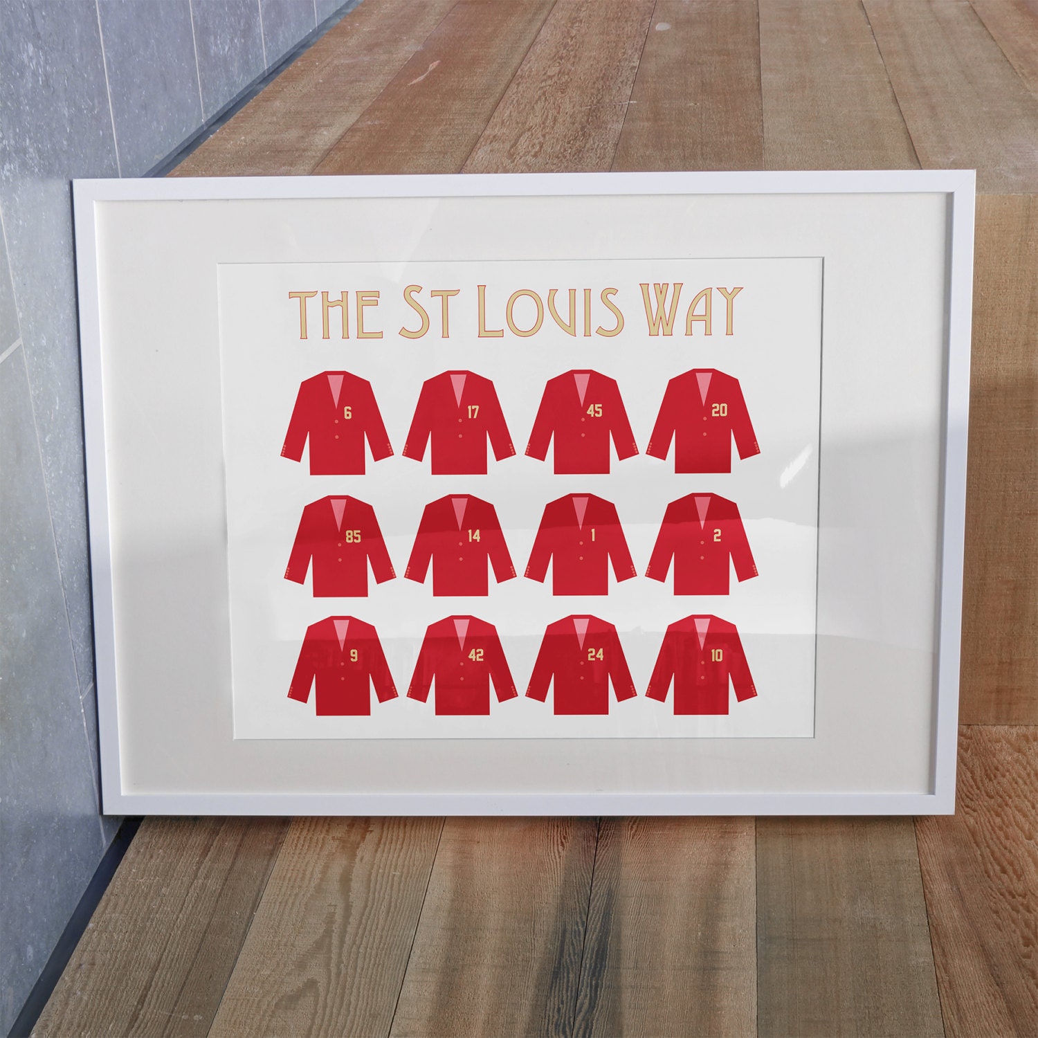 St. Louis Cardinals Retired Numbers Print All 12 players in