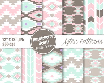 80% OFF SALE Aztec Paper, Aztec Digital Paper, Tribal Paper, Digital Aztec