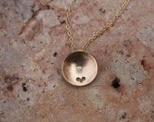 Diamond gold necklace with heart, Mother's birthstone necklace, gift for mom,  solid 14k gold jewelry, handmade