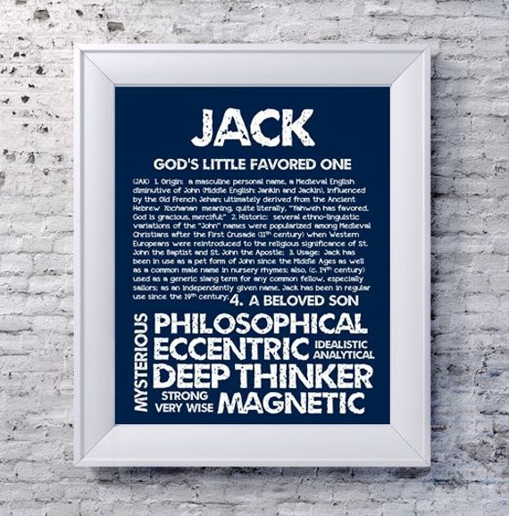 JACK Personalized Name Print / Typography Print / by OhBabyNames