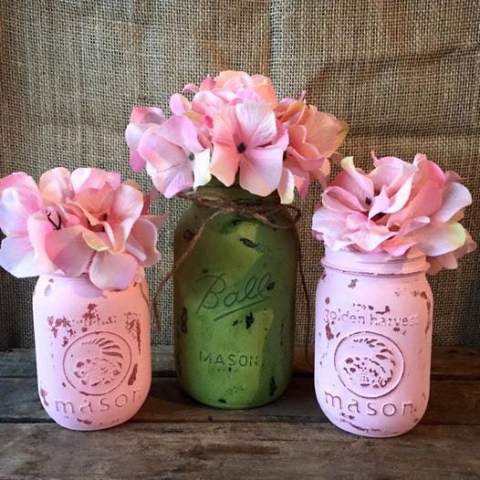 Mason jar decor by MistysLightedDecor on Etsy