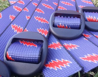 Navy Grateful Dead Bolt Hiking Belt
