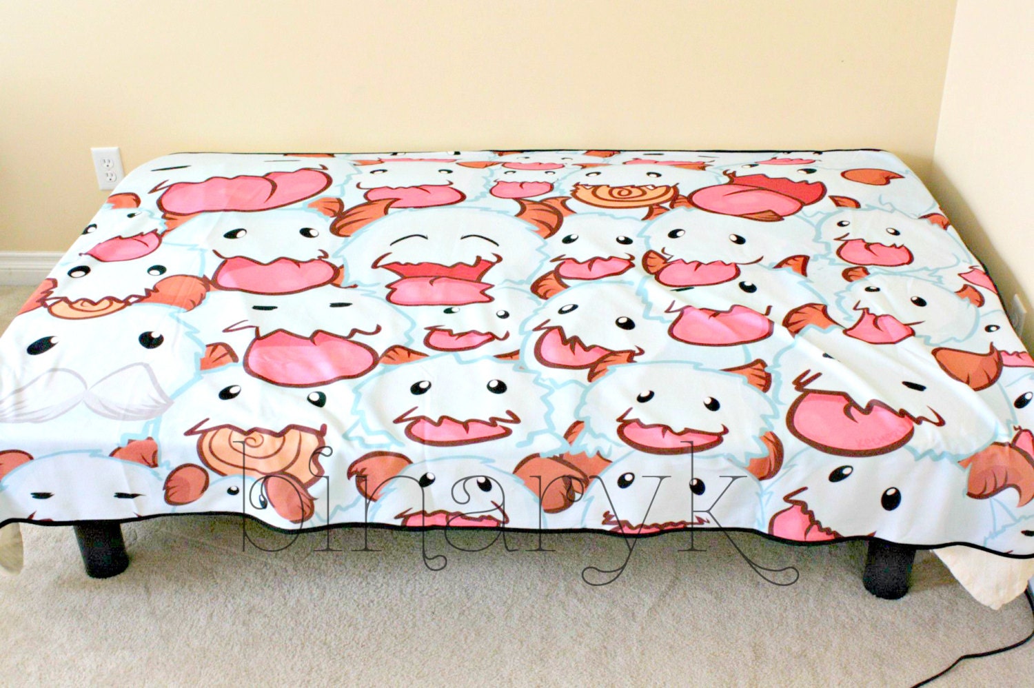 League of Legends Poro LXL Single Layer Fleece Blanket Throw