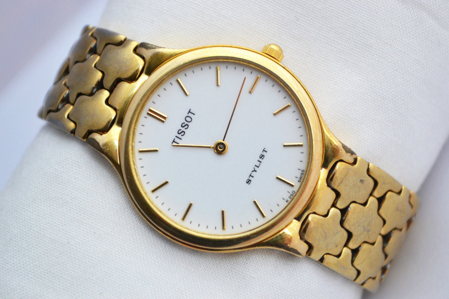 Vintage Tissot Stylist K250 Gold Plated 18kt By VintageTimeWatches