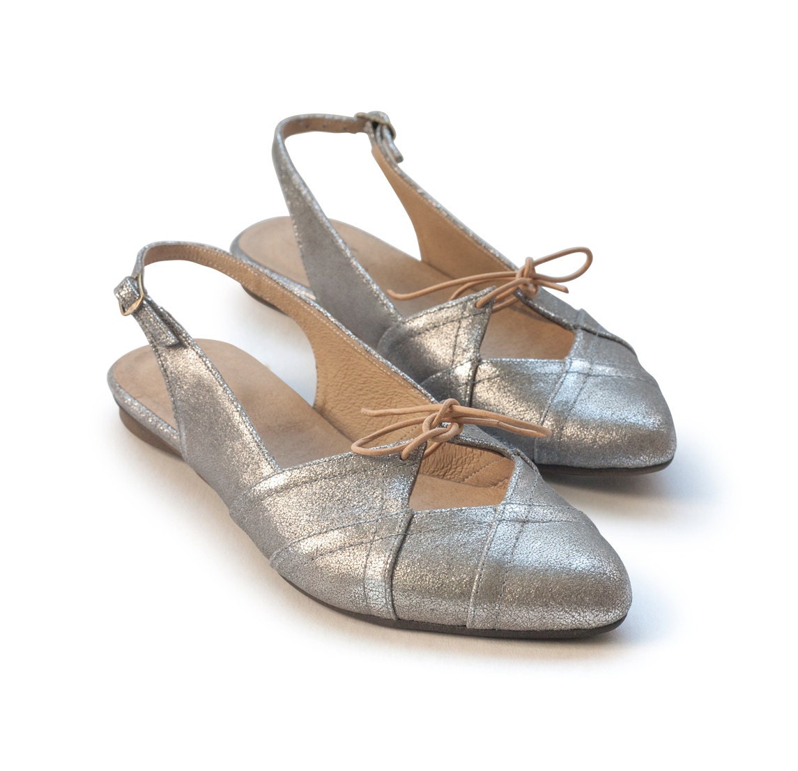 ladies silver flat shoes uk