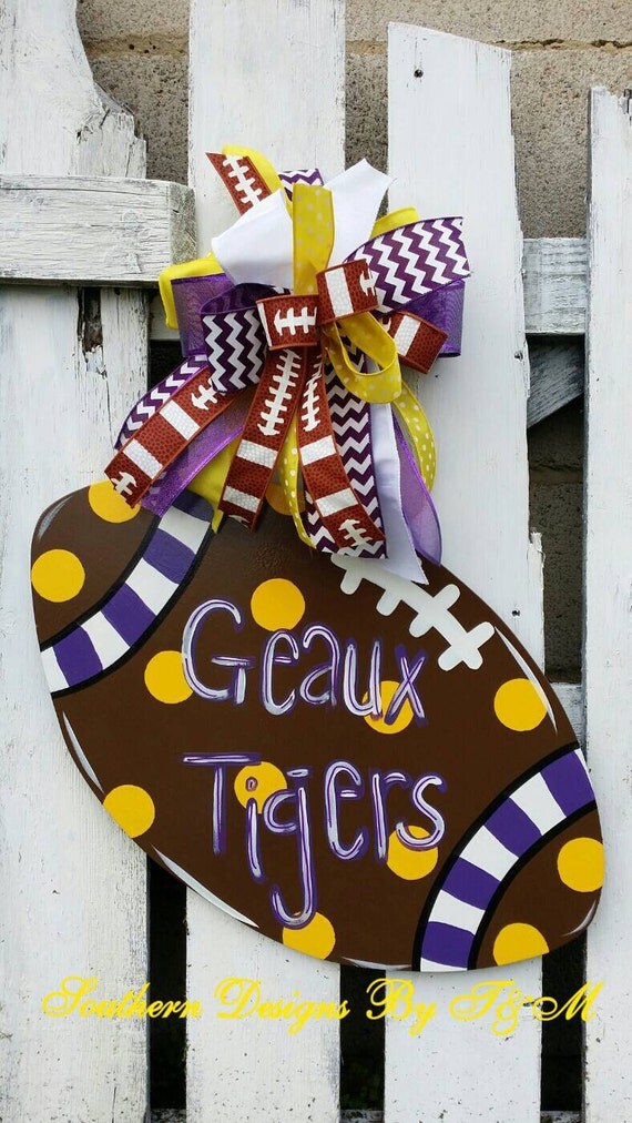 Football wooden door hanger, wall decor