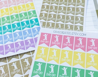 Day off flag stickers for Day Designer and other planners