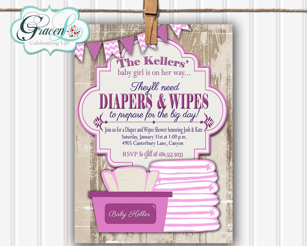 Diapers And Wipes Shower Invitation 4