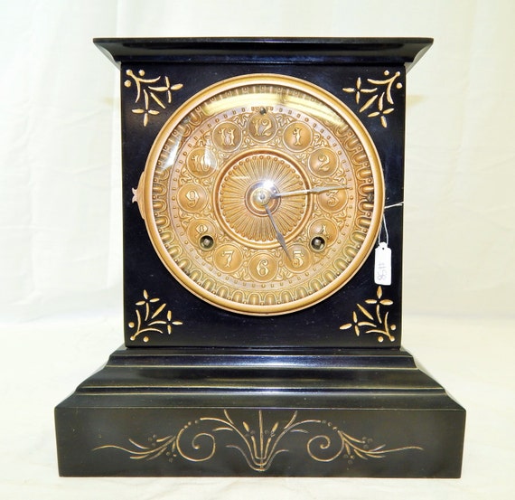 58) BEAUTIFUL Antique Ansonia Cast Iron Mantel ClockExcellent, Fully