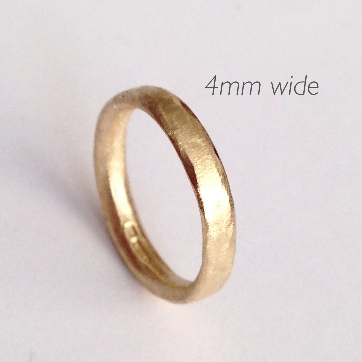 Gold Ring with Organic Texture 18 Carat 4mm Simple by firewhite