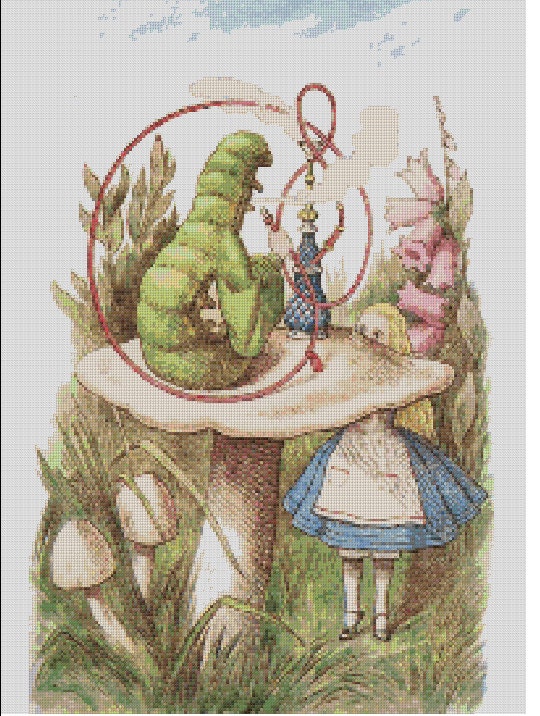 counted-cross-stitch-pattern-alice-in-wonderland-art