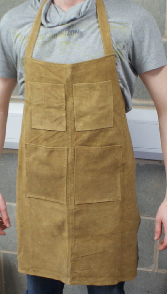 Suede Leather work apron jewellers blacksmiths welders overall